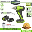 Greenworks GD24IW400 24V Cordless Impact Wrench (With 4AH Battery &amp; Charger)