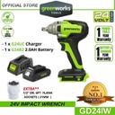 Greenworks GD24IW400 24V Cordless Impact Wrench (With 2AH Battery &amp; Charger)