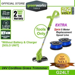 Greenworks G24LT 24V Cordless Grass String Trimmer (Without Battery &amp; Charger)