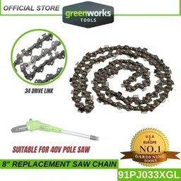 8Inch Replacement Saw Chain For Greenworks 40V G40PS20 Pole Saw