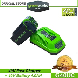 Greenworks 40V 4.0Ah Battery &amp; Charger G40UC + G40B4